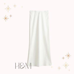 H&M Linen-Blend Cream/Beige Maxi Skirt size S